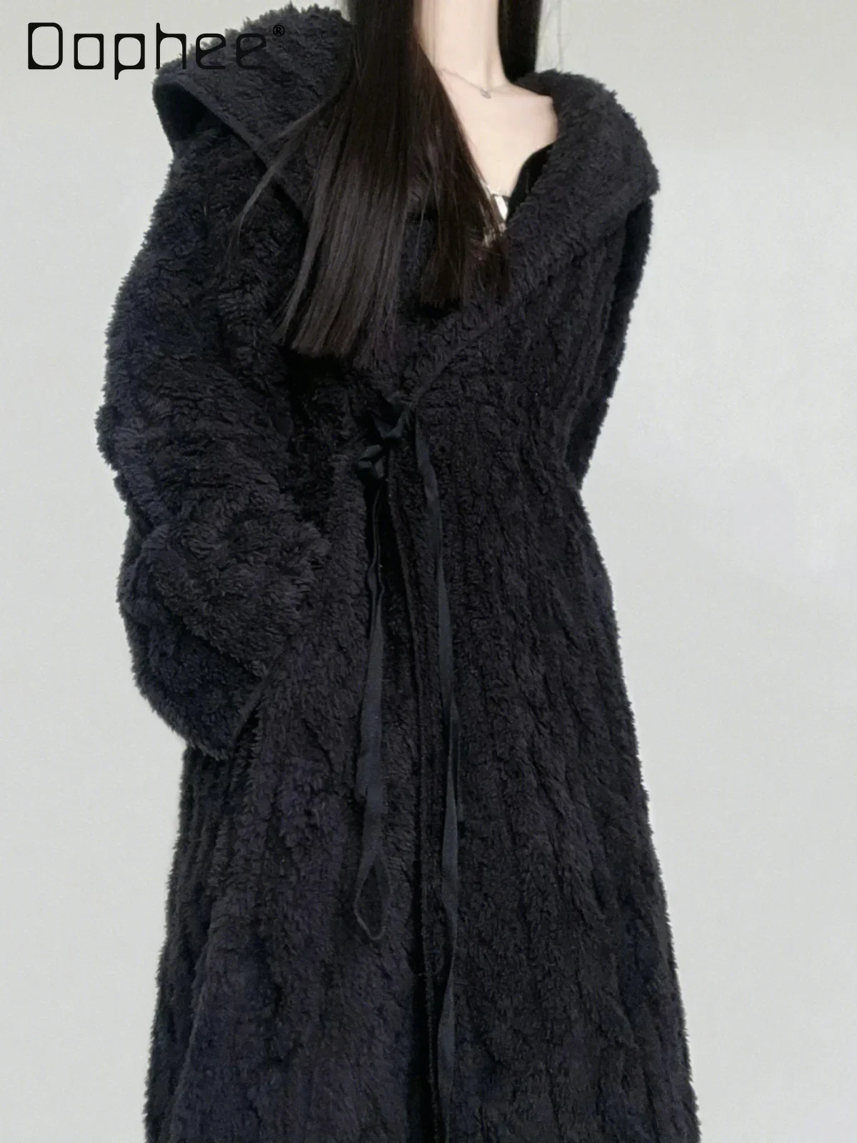 Black Coral Fleece Nightgown Hooded Women 2024 Winter Thickened Soft Lace Up Robes Pajamas Long Bathrobe Loungewear
Black Coral Fleece Nightgown Hooded Women 2024 Winter Thickened Soft Lace Up Robes Pajamas Long Bathrobe Loungewear