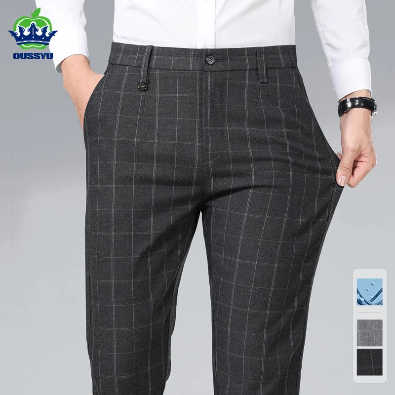 OUSSYU Brand Clothing Autumn Winter England Plaid Stretch Pants Men Business Fashion Slim Blue Work Thick Casual Trousers Male
OUSSYU Brand Clothing Autumn Winter England Plaid Stretch Pants Men Business Fashion Slim Blue Work Thick Casual Trousers Male