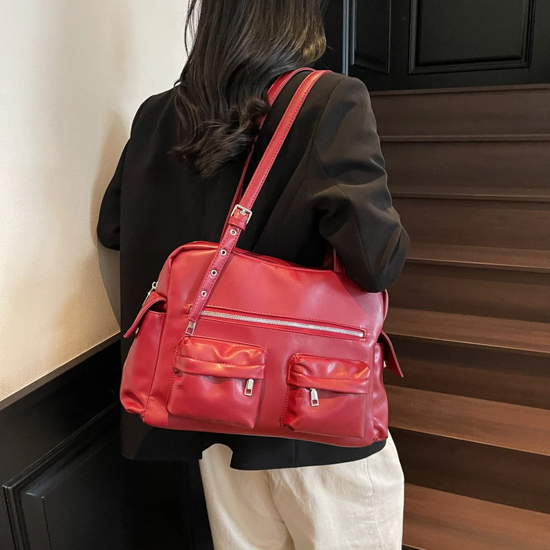 Solid Fashion PU Shoulder Bag Large Capacity Zipper Buckle Thread Casual TOTE Handbag Hot Sale Bags for Women Bolsas Femininas 
Solid Fashion PU Shoulder Bag Large Capacity Zipper Buckle Thread Casual TOTE Handbag Hot Sale Bags for Women Bolsas Femininas