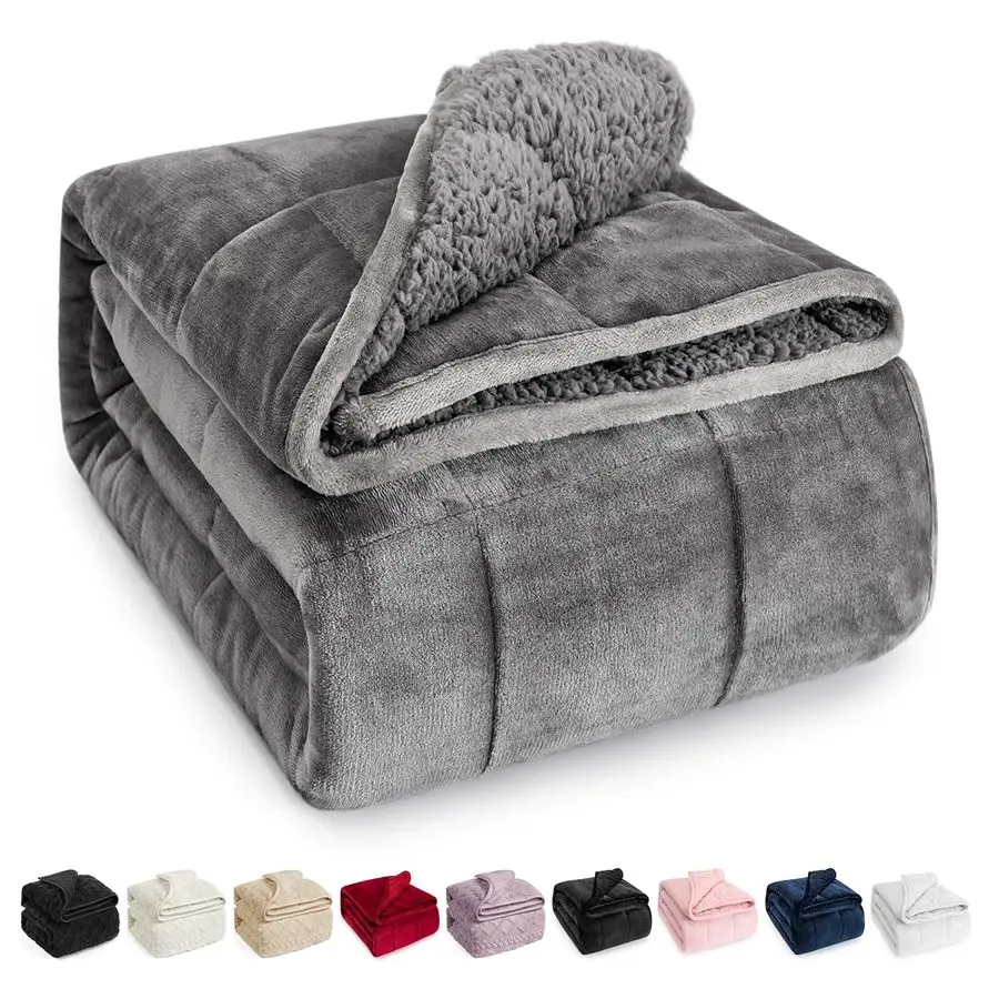 Sherpa Fleece Weighted Blanket for Adult, 15 lbs Dual Sided Cozy Fluffy Heavy Blanket, Ultra Fuzzy Throw Blanket with Soft Plush
Sherpa Fleece Weighted Blanket for Adult, 15 lbs Dual Sided Cozy Fluffy Heavy Blanket, Ultra Fuzzy Throw Blanket with Soft Plush