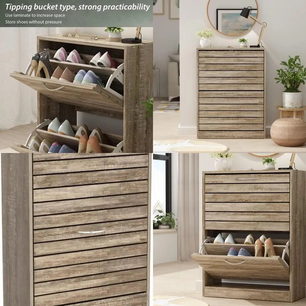 Современный шкаф для хранения обуви в прихожей с 2 ящиками — отдельно стоящий органайзер (светло-коричневый), 22,4 Ш x 9,4 Д x 29,5 В
Современный шкаф для хранения обуви в прихожей с 2 ящиками — отдельно стоящий органайзер (светло-коричневый), 22,4 Ш x 9,4 Д x 29,5 В