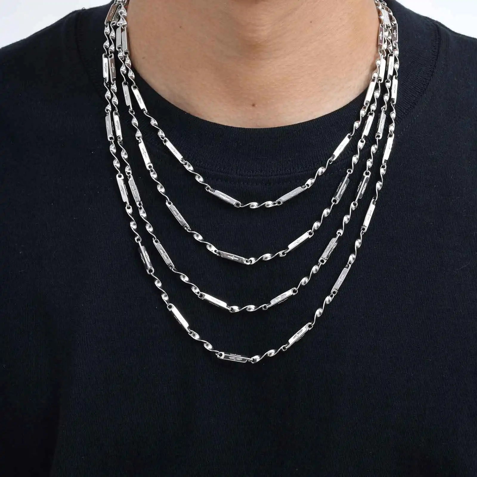 3mm Mobius Bamboo Necklace for Men Boys,Cross Hollow Tube Stainless Steel Chain Collar,Causal Jewelry Gift
3mm Mobius Bamboo Necklace for Men Boys,Cross Hollow Tube Stainless Steel Chain Collar,Causal Jewelry Gift
