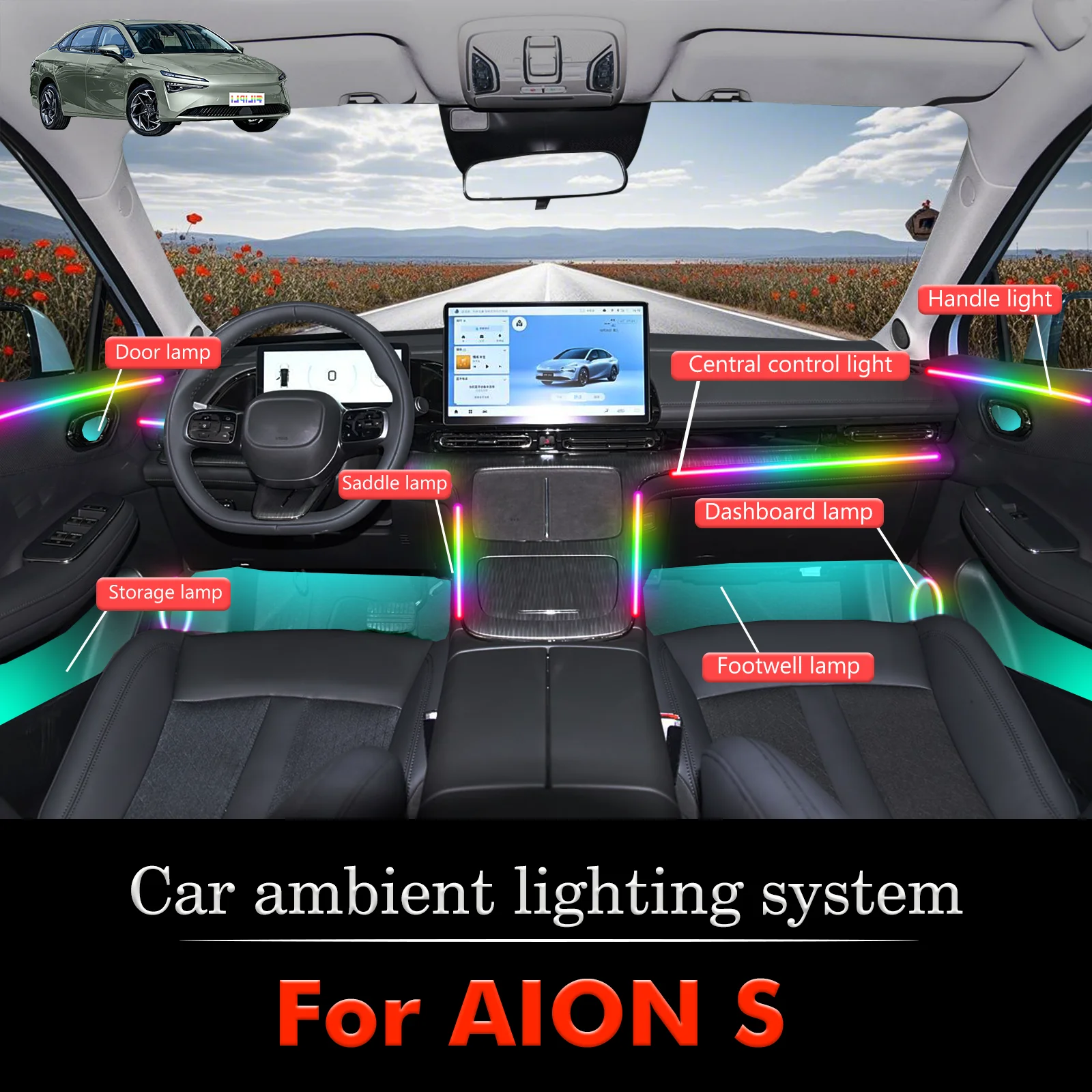 For AION S MAX Car Interior Ambient Lamp Kit RGB 64-Color LED Smart Remote Control Energy Saving Efficient Lights
For AION S MAX Car Interior Ambient Lamp Kit RGB 64-Color LED Smart Remote Control Energy Saving Efficient Lights