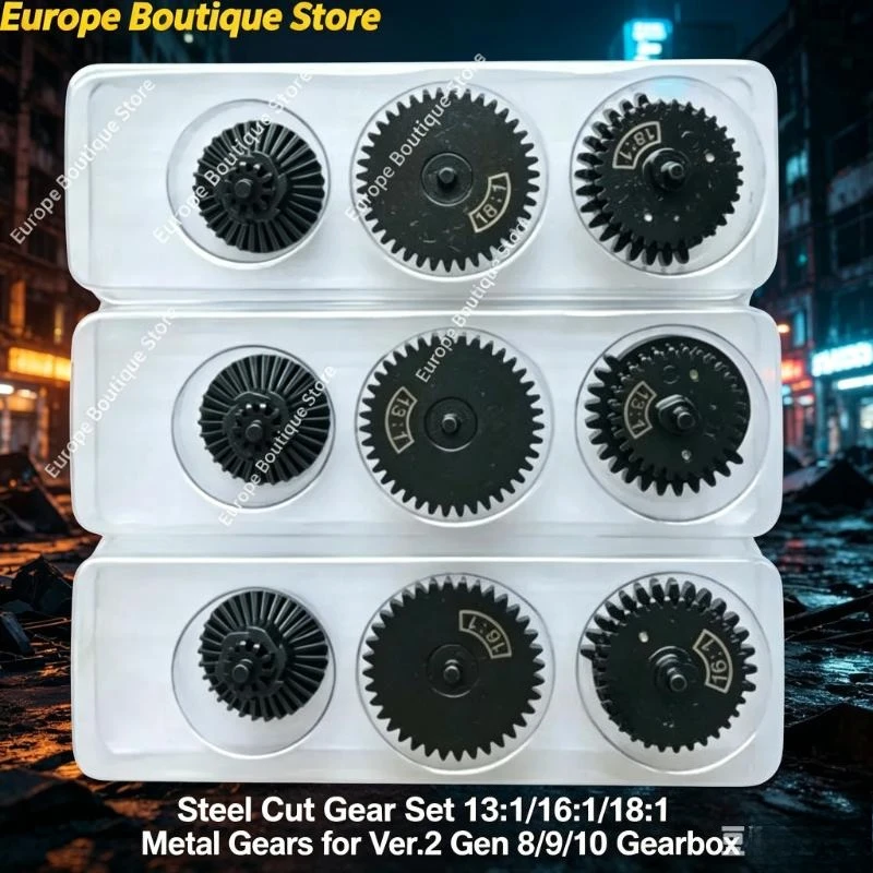 CNC Steel Gear Set 13:1/16:1/18:1 Metal Gears for Ver.2 JM Gen 8/9/10 Gearbox
CNC Steel Gear Set 13:1/16:1/18:1 Metal Gears for Ver.2 JM Gen 8/9/10 Gearbox