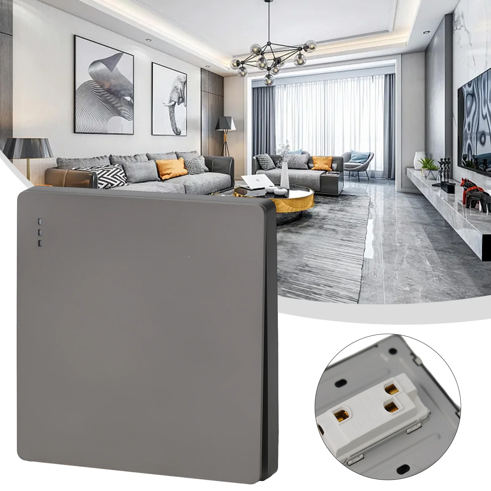 None Button Switch Switches Flame Frameless Gray Push Retardant Rocker Switch Switch Wall Light 1/2/3 Gang None
None Button Switch Switches Flame Frameless Gray Push Retardant Rocker Switch Switch Wall Light 1/2/3 Gang None