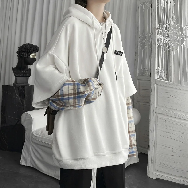 Loose Men's Hoodie Fake Two-Piece Casual Trendy Spring Autumn New Sle Comfortable Lazy Sle Overhead Headwear Coat
Loose Men's Hoodie Fake Two-Piece Casual Trendy Spring Autumn New Sle Comfortable Lazy Sle Overhead Headwear Coat