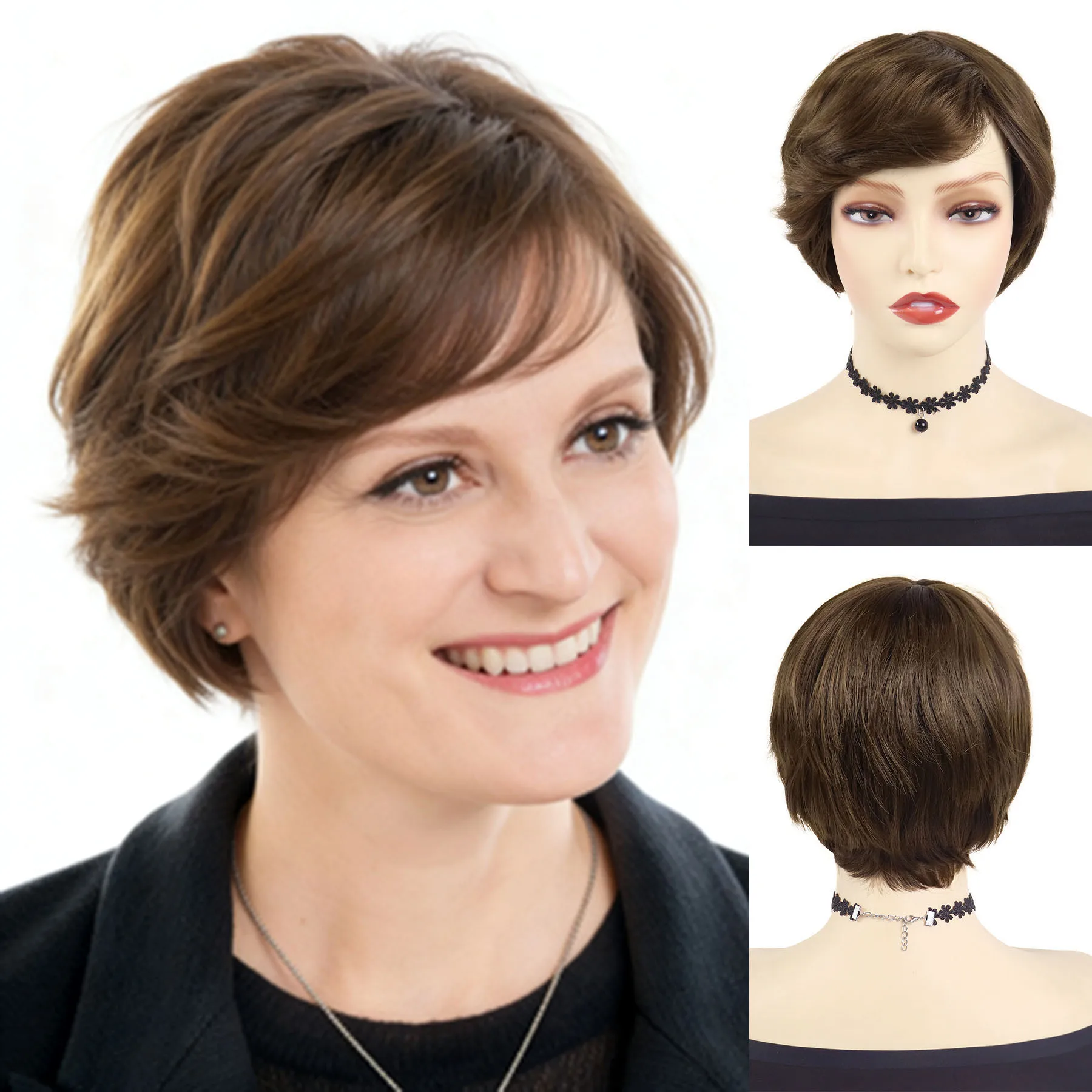 Коричневый парик из синтетических волос, короткие прямые парики с боковой челкой для женщин, сменный парик для пожилых женщин, повседневный костюм, естественный вид
Коричневый парик из синтетических волос, короткие прямые парики с боковой челкой для женщин, сменный парик для пожилых женщин, повседневный костюм, естественный вид