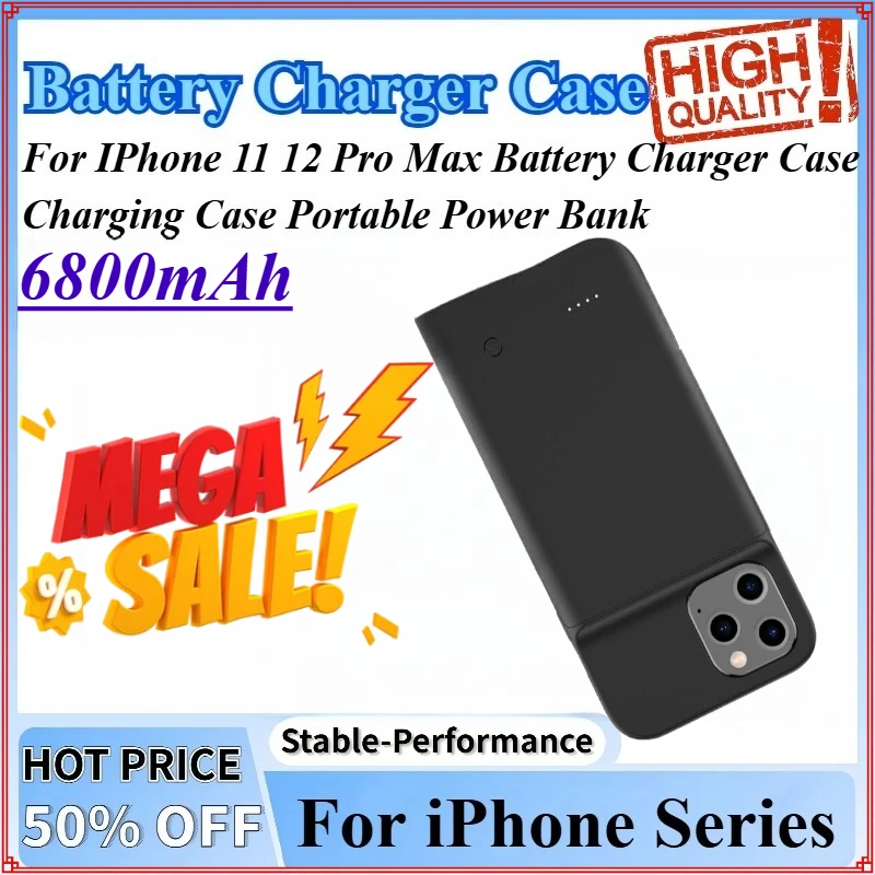 6800mAh Power Case For IPhone 11 12 Pro Max Battery Charger Case Charging Case Portable Power Bank High Quality
6800mAh Power Case For IPhone 11 12 Pro Max Battery Charger Case Charging Case Portable Power Bank High Quality