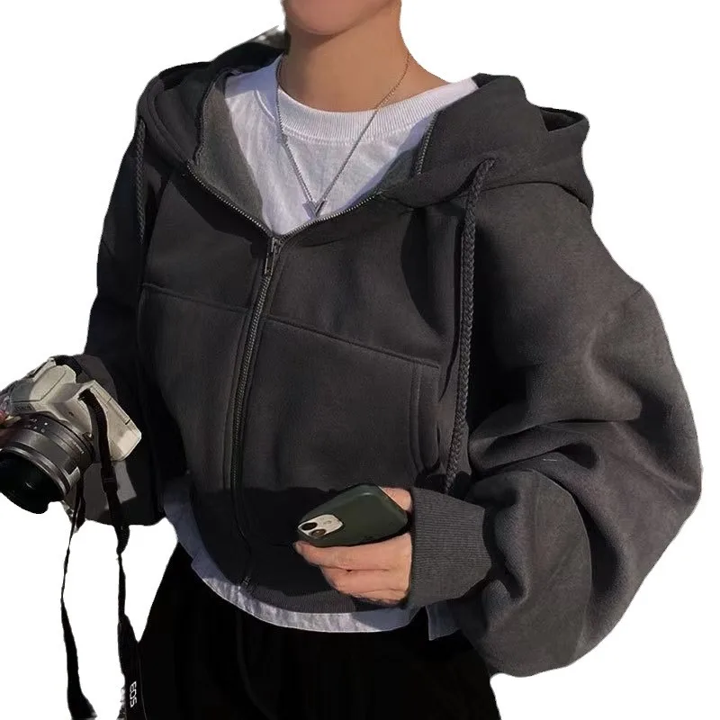 Fashion Zipper Hood Solid Color Light Dark Gray Blue Sweatshirts Women Autumn Long Sleeve Crop Tops Harajuku Casual Y2K
Fashion Zipper Hood Solid Color Light Dark Gray Blue Sweatshirts Women Autumn Long Sleeve Crop Tops Harajuku Casual Y2K