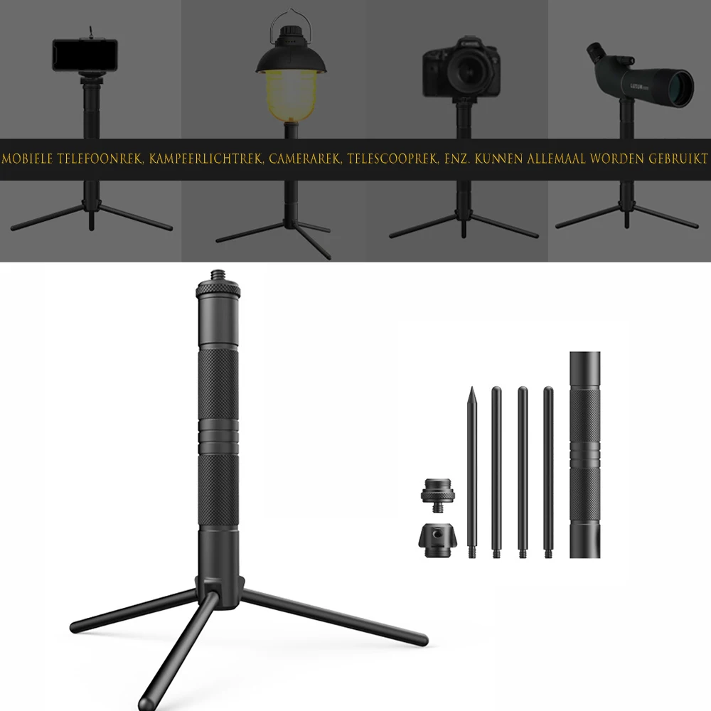 Aluminum alloy portable aluminum alloy multifunctional tripod with ground studs Camping light rack Mobile phone holder
Aluminum alloy portable aluminum alloy multifunctional tripod with ground studs Camping light rack Mobile phone holder