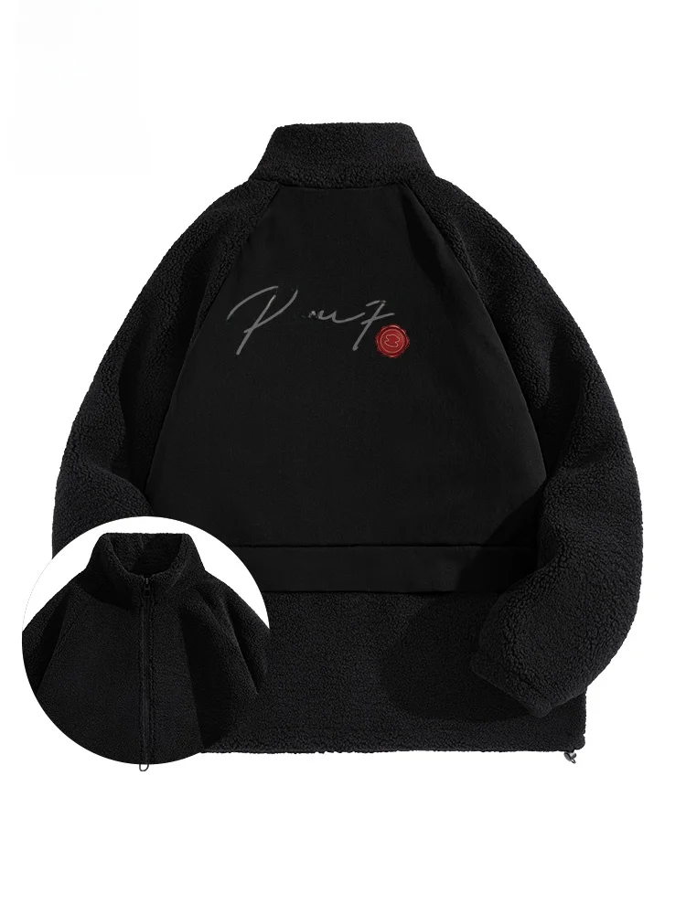 Heavyweight Lamb Fur Lined Stand Collar Jaet Men's American Sle Autumn Winter Thiened Open Cardigan Coat
Heavyweight Lamb Fur Lined Stand Collar Jaet Men's American Sle Autumn Winter Thiened Open Cardigan Coat