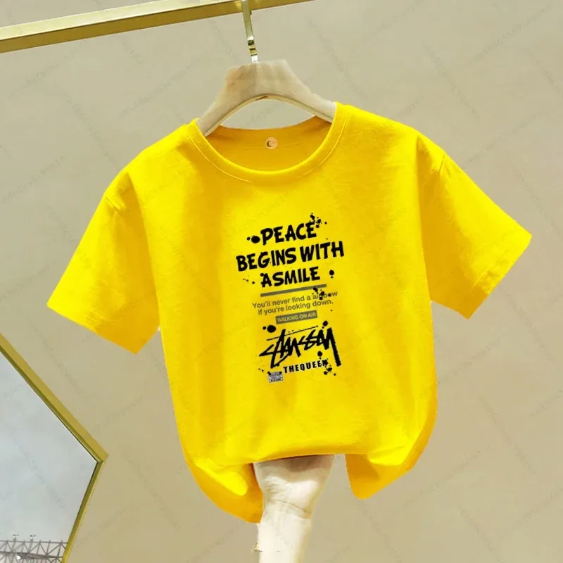 Cotton Round Neck Children's Clothing 2024 Summer Letter Print Casual Boys and Girls Short Sleeved Sports Street Style Top
Cotton Round Neck Children's Clothing 2024 Summer Letter Print Casual Boys and Girls Short Sleeved Sports Street Style Top