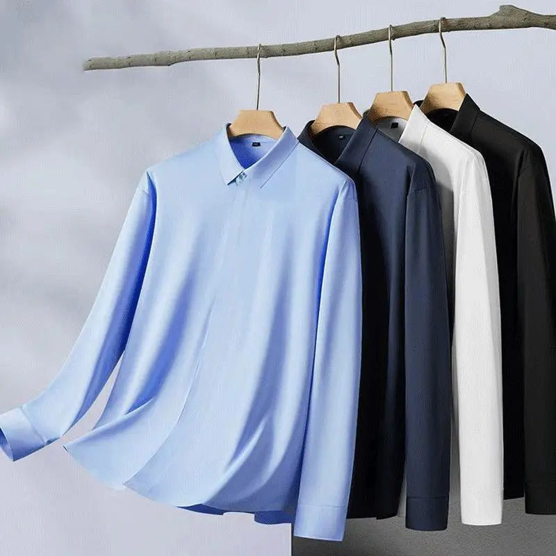 Spring Autumn Pure Color Long Sve Men's irt High Elastici Pr-Free Busin Large Size Button down Stand Fit irt
Spring Autumn Pure Color Long Sve Men's irt High Elastici Pr-Free Busin Large Size Button down Stand Fit irt
