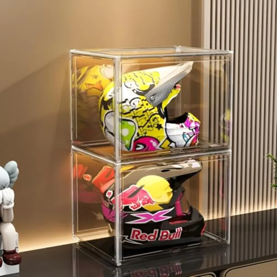 Large Clear Stackable Plastic Storage Bins with Door, Dustproof Figures Collectibles Display Case, Football and Motorcycle Helm
Large Clear Stackable Plastic Storage Bins with Door, Dustproof Figures Collectibles Display Case, Football and Motorcycle Helm