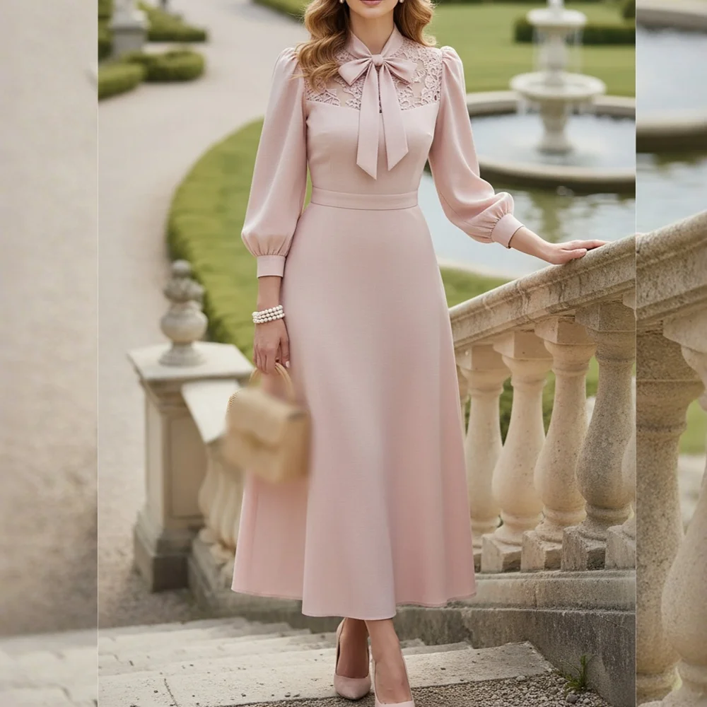Customized Elegant Long Sleeves A-line Midi Dresses High Quality Bespoke Occasion Vestidos De Fiesta Wedding Guest Dress
Customized Elegant Long Sleeves A-line Midi Dresses High Quality Bespoke Occasion Vestidos De Fiesta Wedding Guest Dress