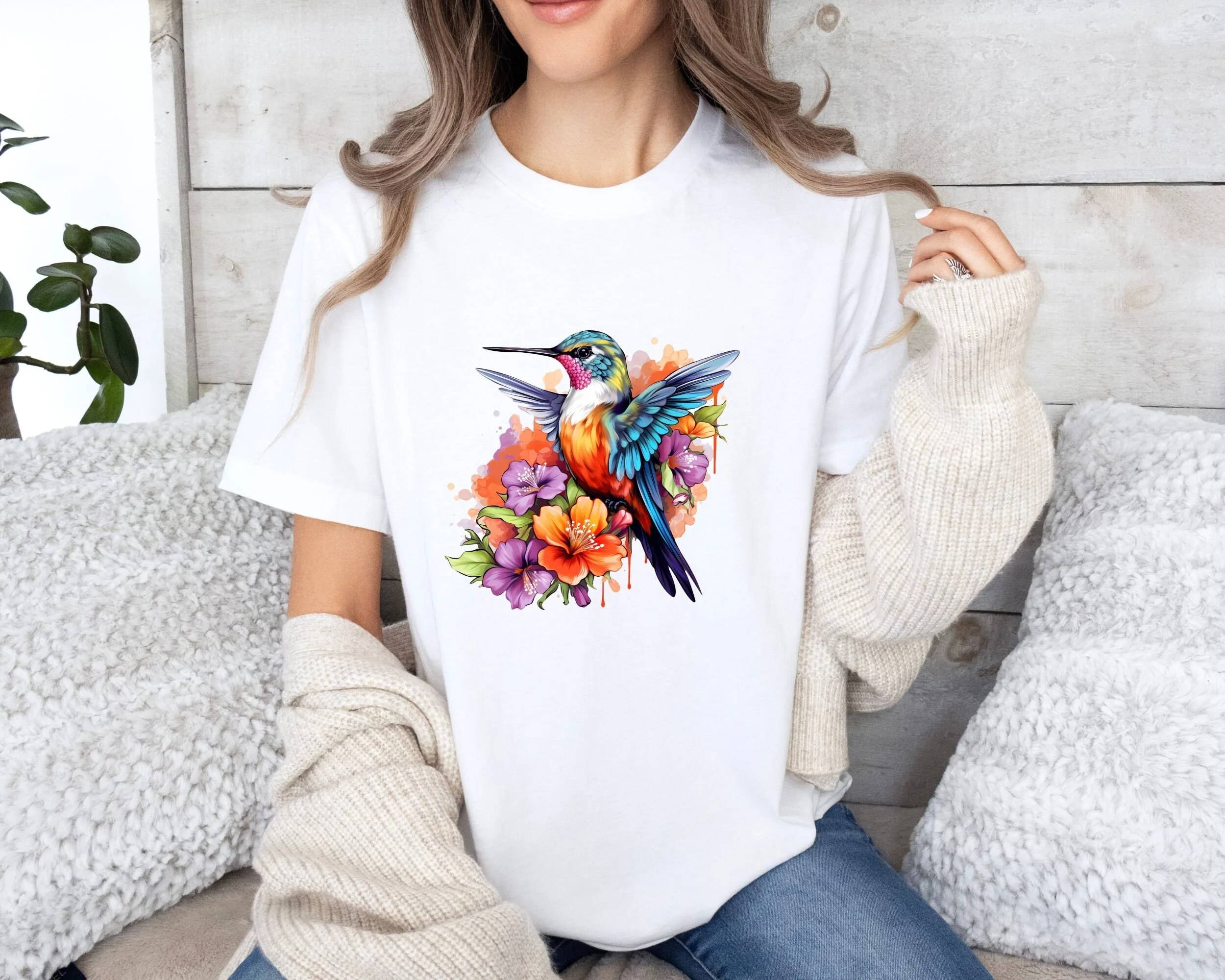 Floral Hummingbird Fashion Trend Clothing Pattern Printing Summer Luxury Brand Cotton Men's and Women's T-Shirts Short Sleeves 
Floral Hummingbird Fashion Trend Clothing Pattern Printing Summer Luxury Brand Cotton Men's and Women's T-Shirts Short Sleeves