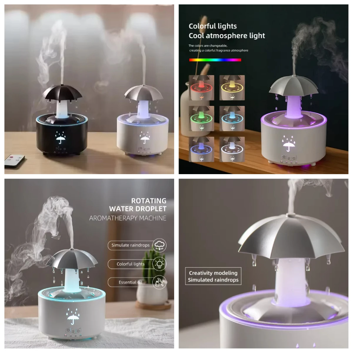 Rotating Umbrella Ultrasonic Humidifier Color Changing LED Night Light Essential Oil Diffuser for Home Car
Rotating Umbrella Ultrasonic Humidifier Color Changing LED Night Light Essential Oil Diffuser for Home Car