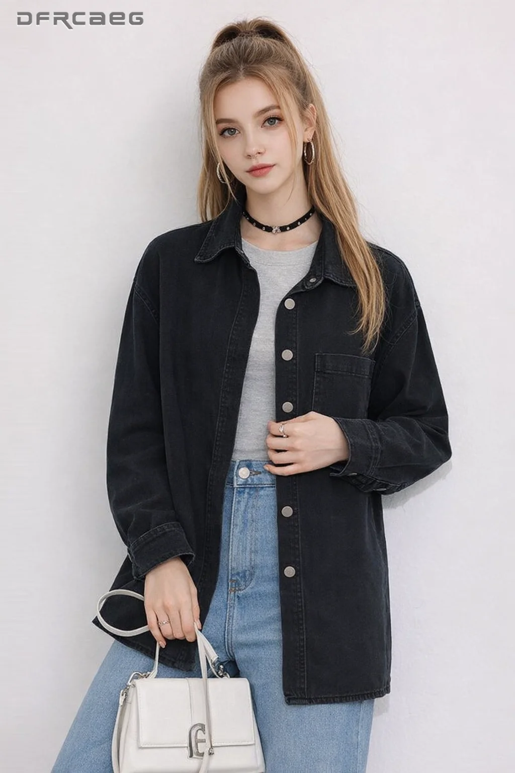 Vintage BF Style Loose Turn-Down Collar Denim Shirt For Women Spring Long Sleeve Stereetwear Cowboy Jacket Top
Vintage BF Style Loose Turn-Down Collar Denim Shirt For Women Spring Long Sleeve Stereetwear Cowboy Jacket Top
