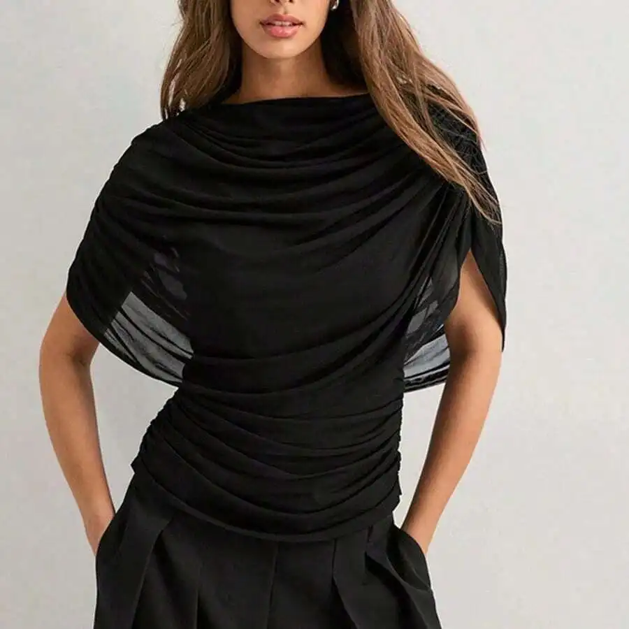 Womens Scarf Collar Draped Sleeveless Fitted Top Spring Summer Casual Office Wear
Womens Scarf Collar Draped Sleeveless Fitted Top Spring Summer Casual Office Wear