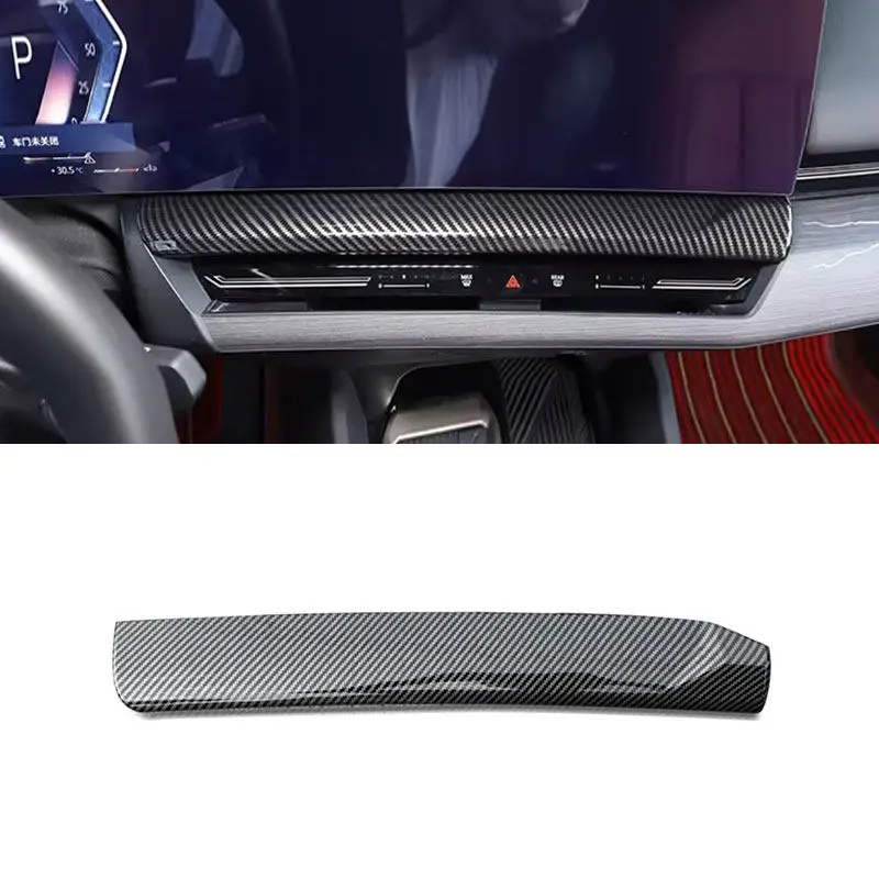 Накладка на нижнюю рамку центрального навигационного экрана из АБС-пластика с текстурой карбона для BMW 5 серии G60 2024-2025, аксессуары для интерьера
Накладка на нижнюю рамку центрального навигационного экрана из АБС-пластика с текстурой карбона для BMW 5 серии G60 2024-2025, аксессуары для интерьера