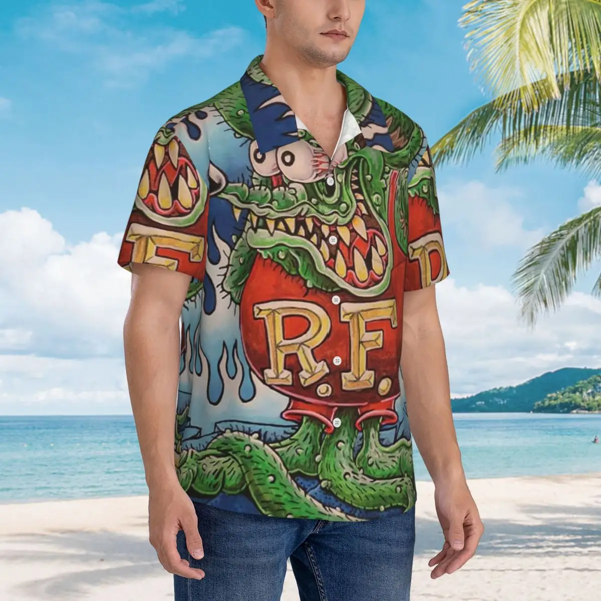 Rat Fink Hawaiian Shirts Casual Men Short Sleeve Shirt for Summer Beach Men's Button Tops
Rat Fink Hawaiian Shirts Casual Men Short Sleeve Shirt for Summer Beach Men's Button Tops