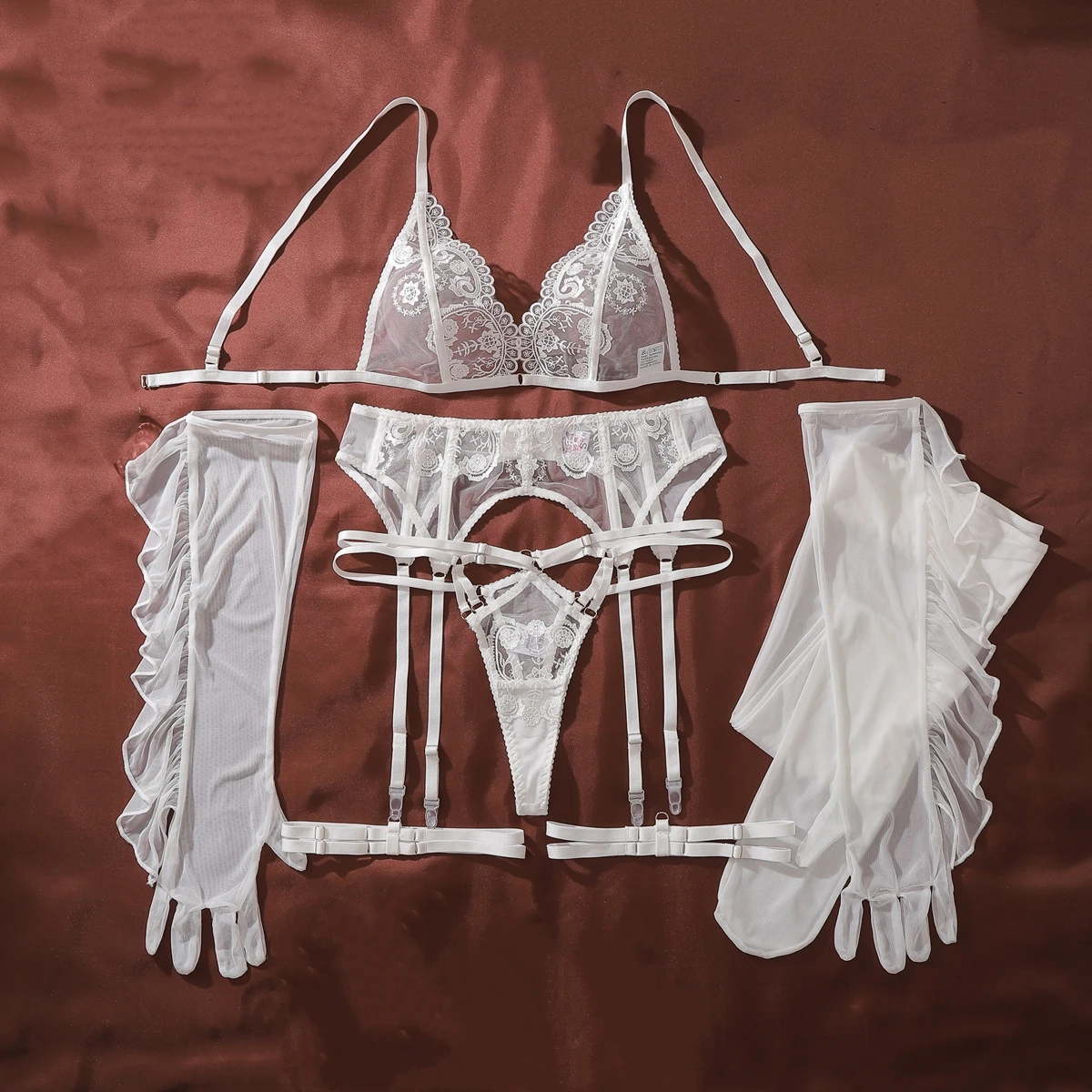 2026 French High-end Floral Embroidery Lingerie Women's Sexy Underwear Shapewear Split Set with Personalized Perspective Gloves
2026 French High-end Floral Embroidery Lingerie Women's Sexy Underwear Shapewear Split Set with Personalized Perspective Gloves