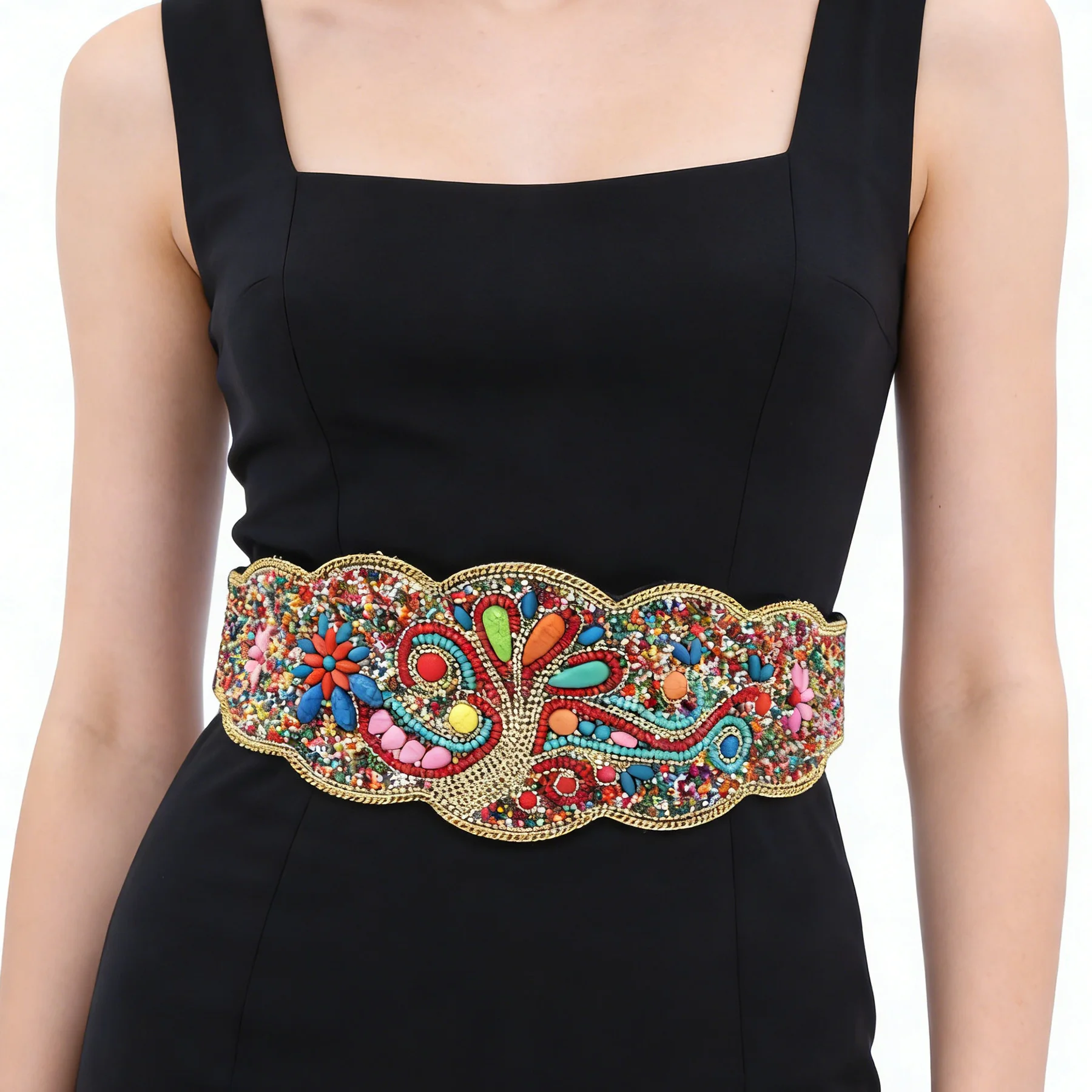 Богемный эластичный пояс из разноцветных рисовых бусин для женщин, в этническом стиле, ручной работы, с бирюзовым павлином, широкий поясной декор, аксессуары
Богемный эластичный пояс из разноцветных рисовых бусин для женщин, в этническом стиле, ручной работы, с бирюзовым павлином, широкий поясной декор, аксессуары