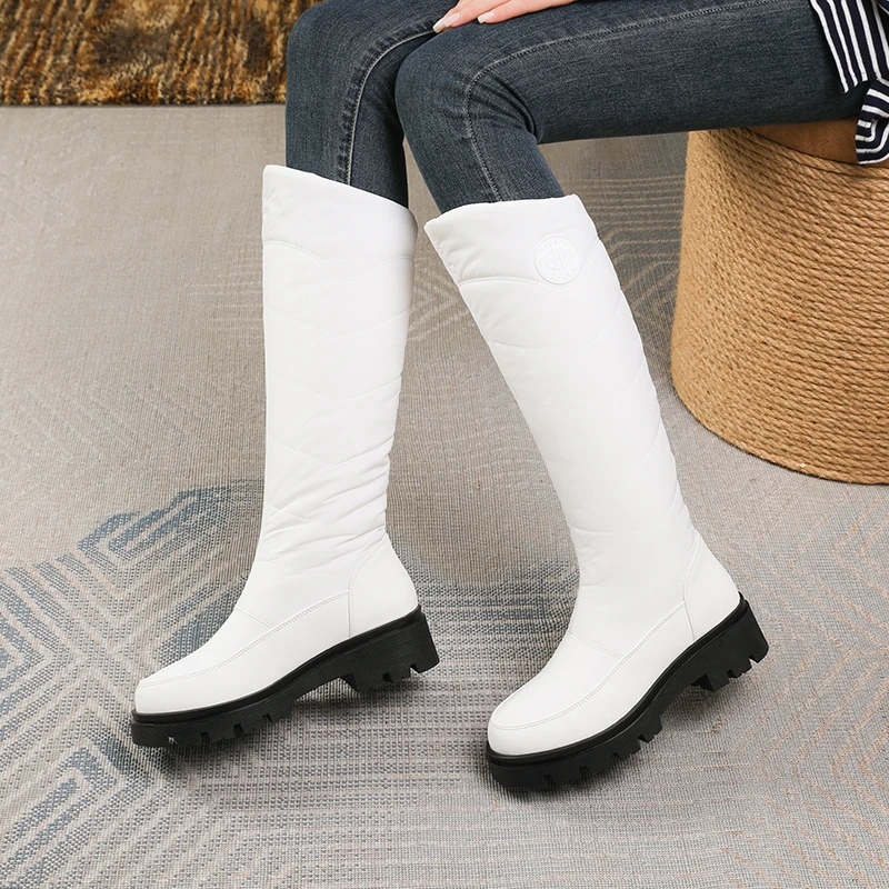 Women Winter Snow Boots Waterproof Knee High Booties with Warm Plush Lining Leather Patchwork Down Slip on Platform Shoes
Women Winter Snow Boots Waterproof Knee High Booties with Warm Plush Lining Leather Patchwork Down Slip on Platform Shoes