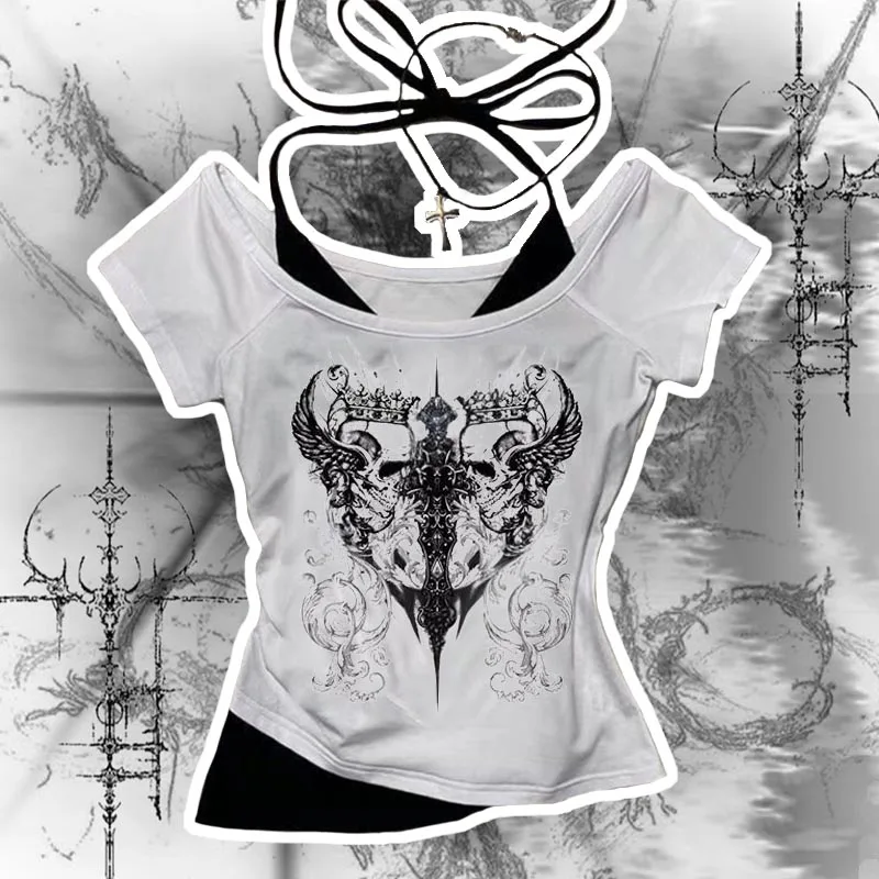 2025 Summer New Imitation Two Piece Set Comparison Clothing Gothic Cross Element Printed Alphabet Punk Street Style Y2K
2025 Summer New Imitation Two Piece Set Comparison Clothing Gothic Cross Element Printed Alphabet Punk Street Style Y2K