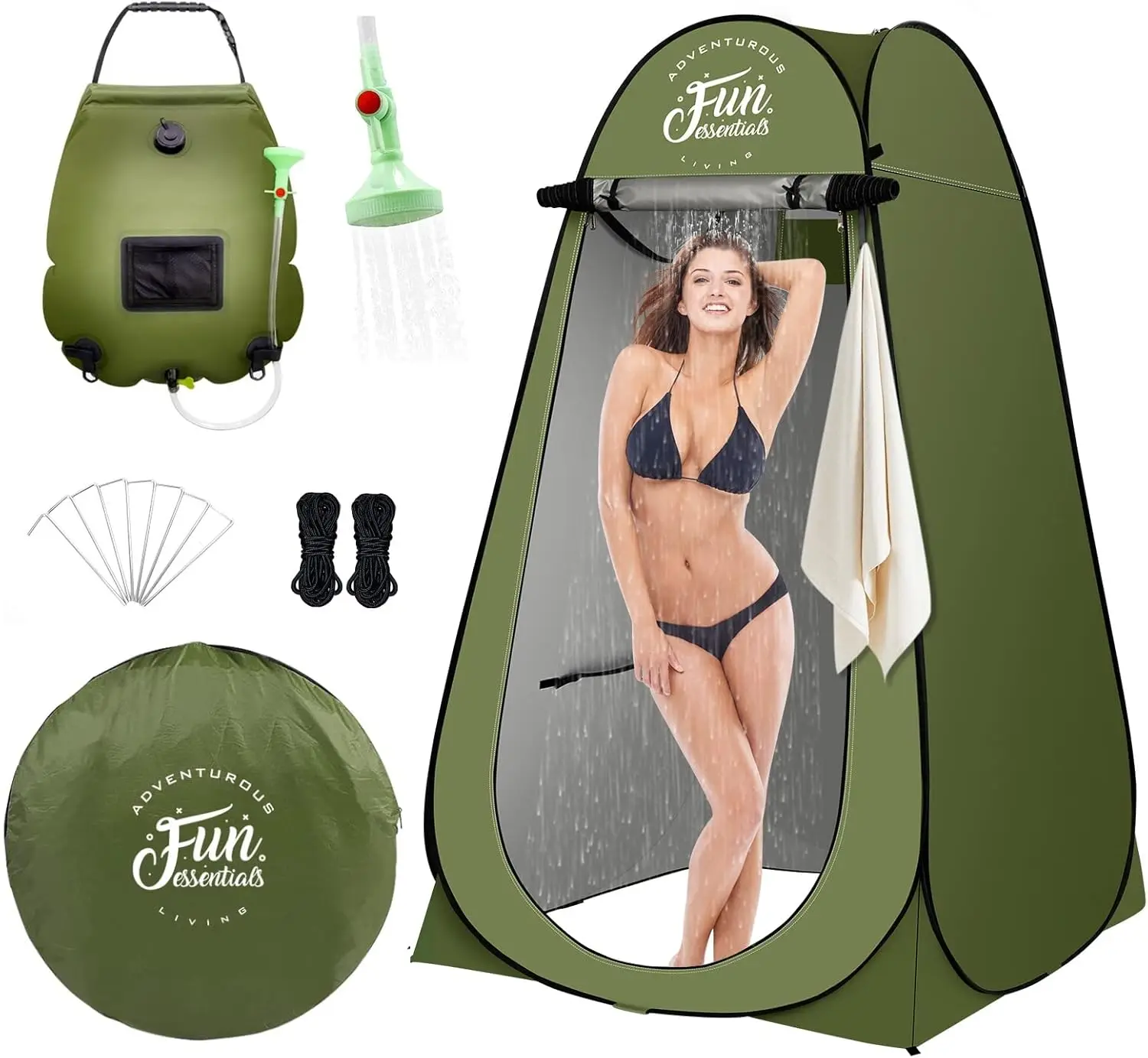 Solar Shower Tent Kit 2 Pcs Pop Up Privacy Tent 5 Gallon Solar Shower Bag Sun Canopy for Camping Beach Outdoor Easy Set Up
Solar Shower Tent Kit 2 Pcs Pop Up Privacy Tent 5 Gallon Solar Shower Bag Sun Canopy for Camping Beach Outdoor Easy Set Up