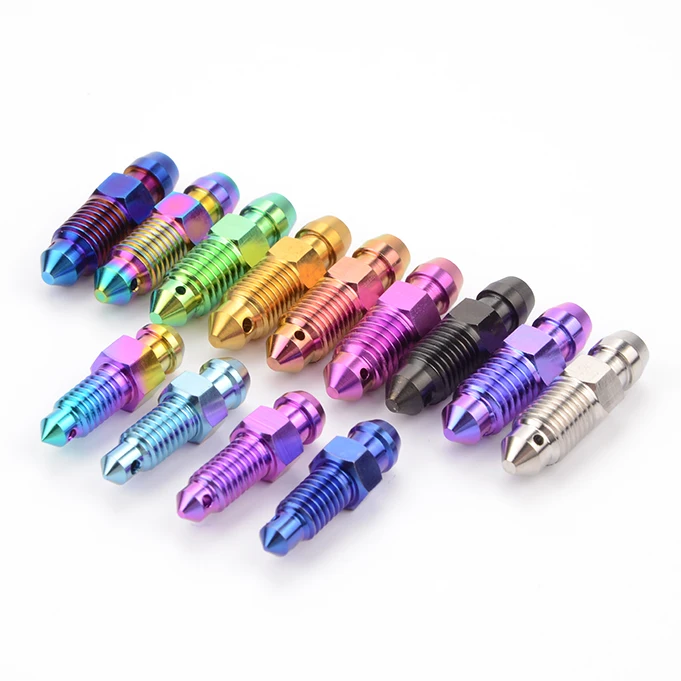 TITST Motorcycle Brake Caliper Oil Drain Screws M6 M8 M10 Titanium Air Bleed Nipple Bolt Brembo Caliper bolt ( one lot = 10pcs)
TITST Motorcycle Brake Caliper Oil Drain Screws M6 M8 M10 Titanium Air Bleed Nipple Bolt Brembo Caliper bolt ( one lot = 10pcs)