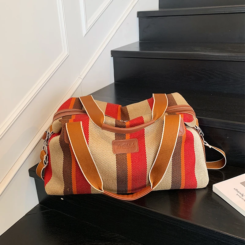 Fashion Striped Women Handbags Large Capacity Lady Shoulder Bag Famous Designer Casual Female Canvas Tote Travel Messenger Bags
Fashion Striped Women Handbags Large Capacity Lady Shoulder Bag Famous Designer Casual Female Canvas Tote Travel Messenger Bags