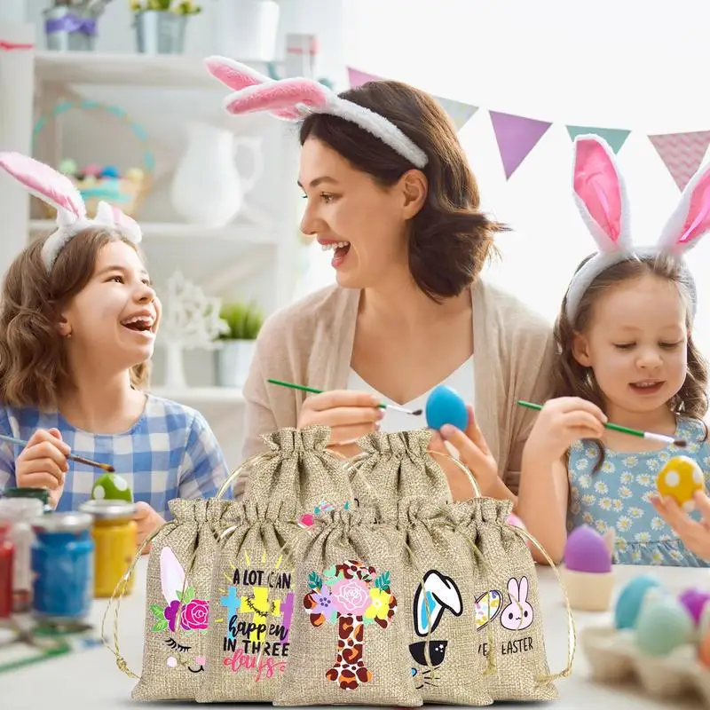 Easter Rabbit Linen Jute Bag Bunny Goody Bag 12 Pieces Burlap Bag With Drawstring Burlap Sack Linen Egg Candy Bag For Party
Easter Rabbit Linen Jute Bag Bunny Goody Bag 12 Pieces Burlap Bag With Drawstring Burlap Sack Linen Egg Candy Bag For Party