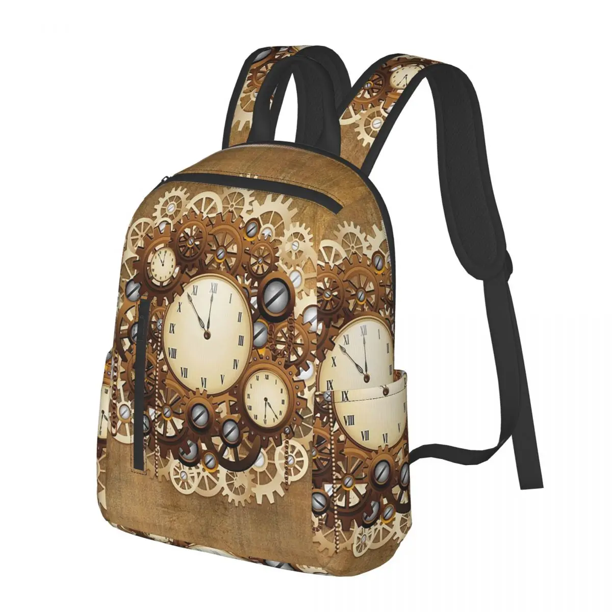 Steampunk Clock Golden Tone Gears Student Backpack School Bag Hiking Travel Daypack for Boys Girls Bookbag Shoulder Bags
Steampunk Clock Golden Tone Gears Student Backpack School Bag Hiking Travel Daypack for Boys Girls Bookbag Shoulder Bags