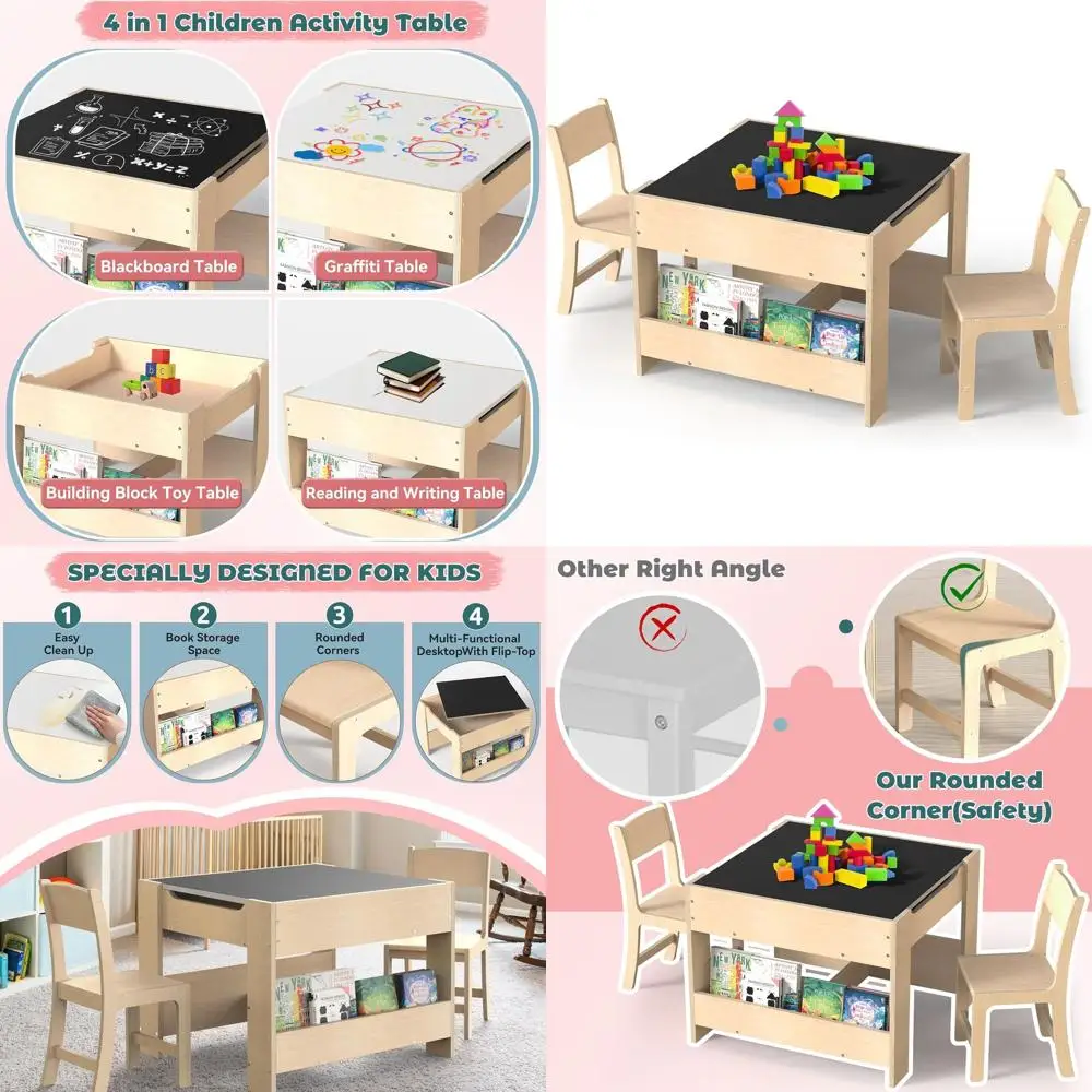 Детский стол и стул из березовой фанеры 4-в-1 с двусторонней доской (маркерная/меловая), хранением для обучения, творчества и игр малышей (1-4 года)
Детский стол и стул из березовой фанеры 4-в-1 с двусторонней доской (маркерная/меловая), хранением для обучения, творчества и игр малышей (1-4 года)