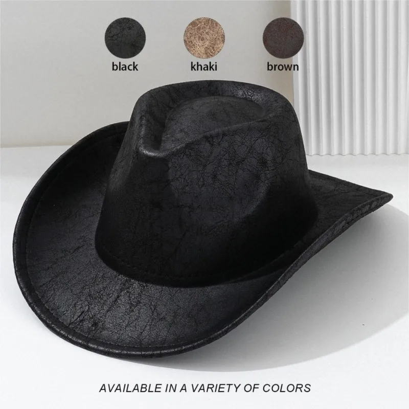 Leather hats for both men and women with wide brims arc-shaped designs brown patterns are suitable ranch parties
Leather hats for both men and women with wide brims arc-shaped designs brown patterns are suitable ranch parties