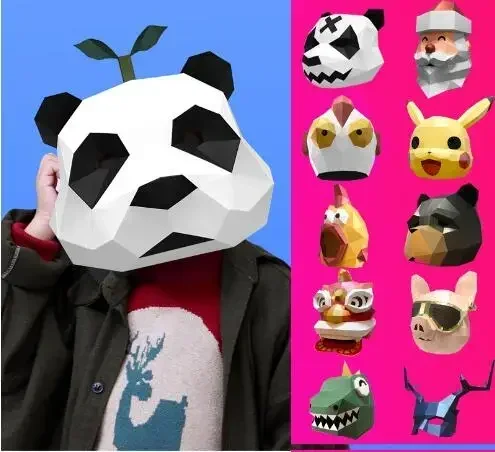 Cosplay Masks Halloween Party Mask Supplies Panda Bear Costume Head Hood 3D Paper Model DIY Cartoon Handmade Face Cosplay Toys
Cosplay Masks Halloween Party Mask Supplies Panda Bear Costume Head Hood 3D Paper Model DIY Cartoon Handmade Face Cosplay Toys