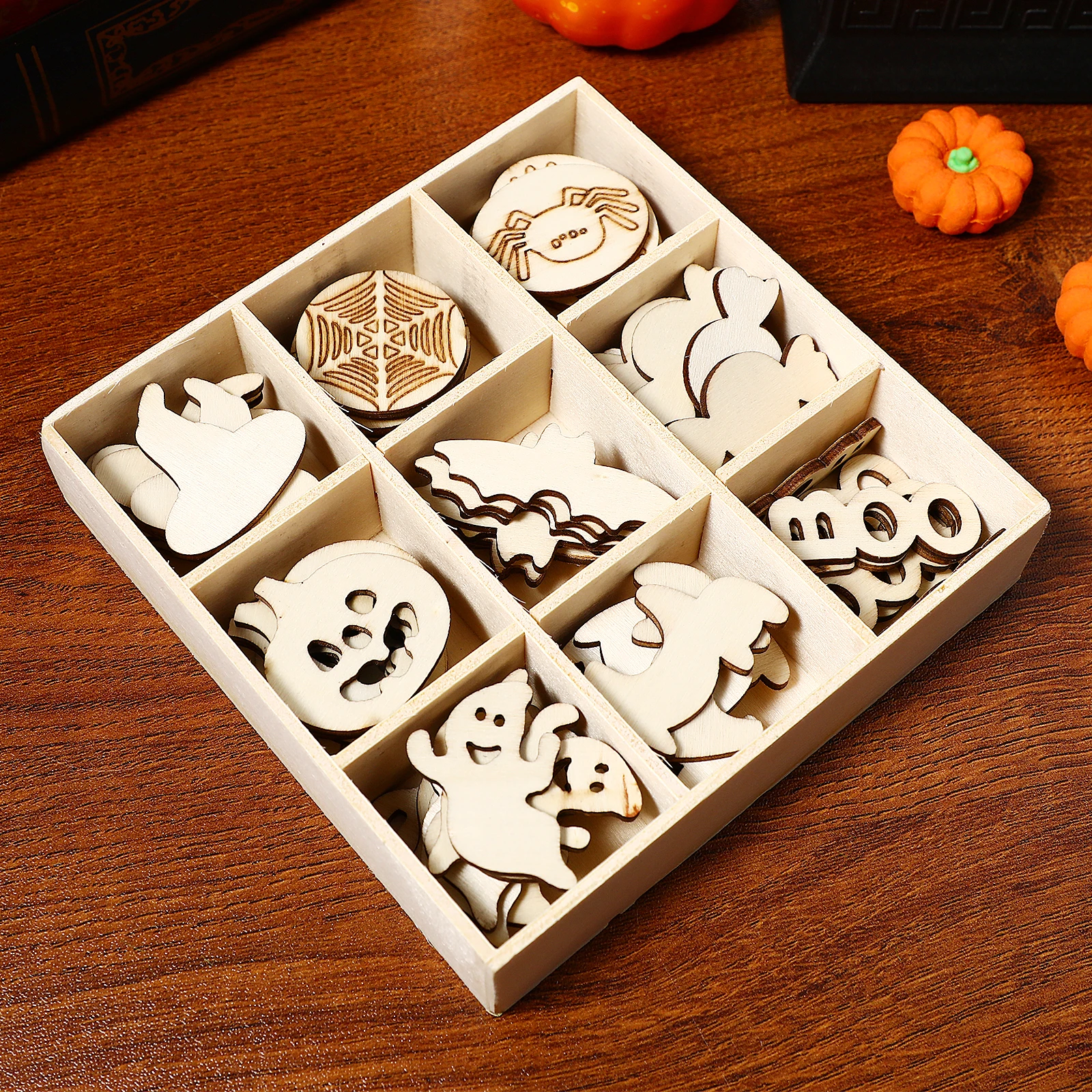 72Pcs Halloween Wooden Chips Durable Assorted Patterns Pumpkin Wooden Decorations DIY Handiworks Festive Creative
72Pcs Halloween Wooden Chips Durable Assorted Patterns Pumpkin Wooden Decorations DIY Handiworks Festive Creative