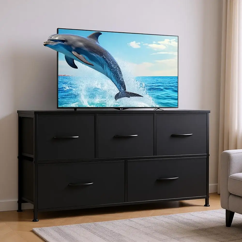 Black Bedroom TV Stand, 5-Drawer Storage Cabinet, Oak Table, Entertainment Center, Living Room Furniture, Closet Organizers
Black Bedroom TV Stand, 5-Drawer Storage Cabinet, Oak Table, Entertainment Center, Living Room Furniture, Closet Organizers