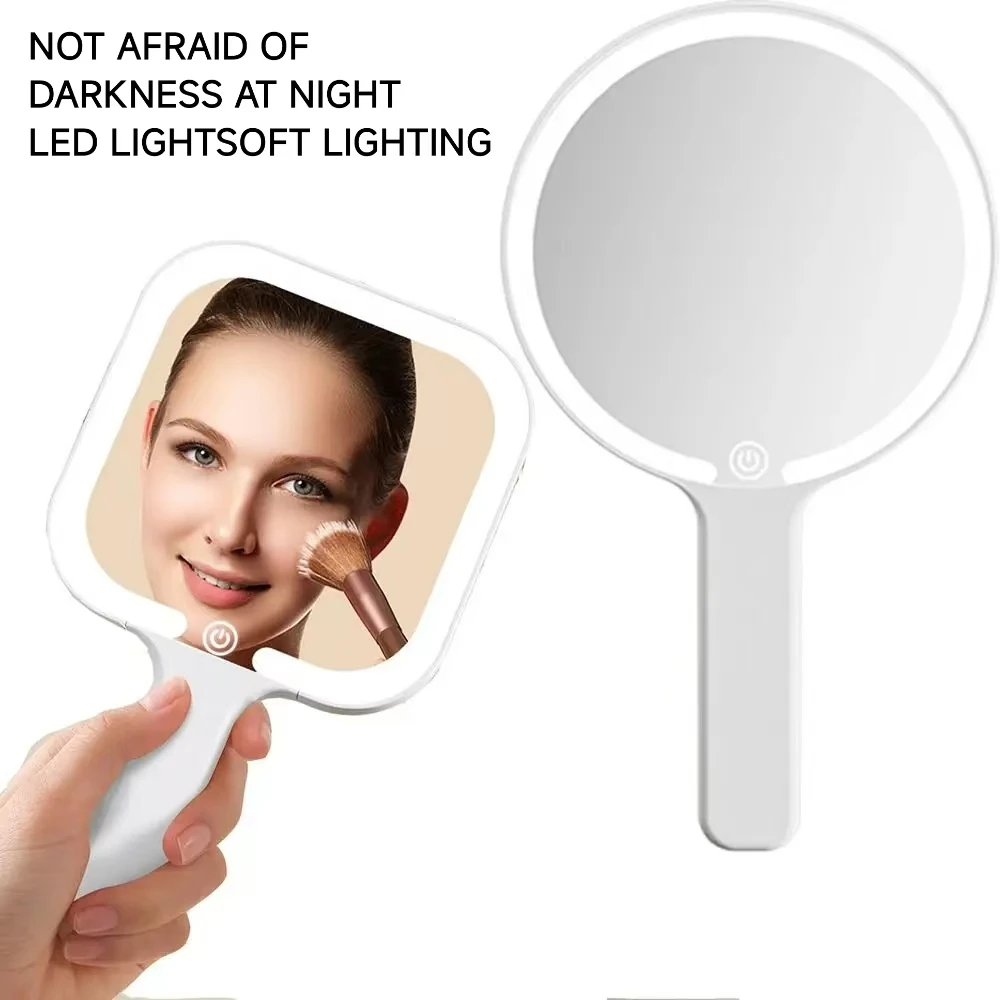 Fill Light LED Makeup Mirror Square/Round Hand-held Portable Vanity Mirror Compact 3 Color Dimmable Lights Lighted Hand Mirror
Fill Light LED Makeup Mirror Square/Round Hand-held Portable Vanity Mirror Compact 3 Color Dimmable Lights Lighted Hand Mirror