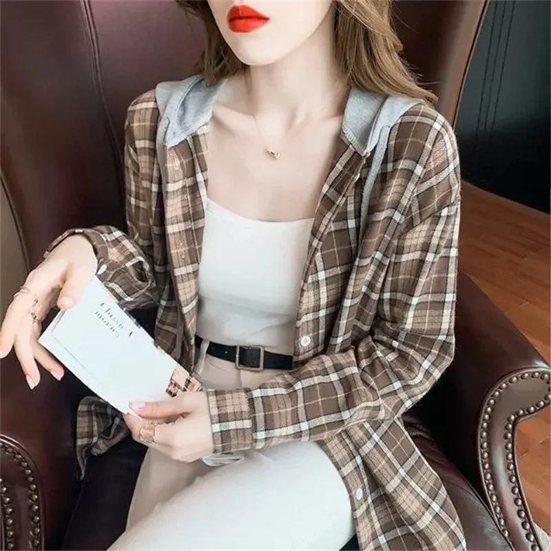 Autumn New Top Female Student Versatile Brushed Plaid Blouse Women Loose Relaxed Long Sleeve Hooded Shirt Female
Autumn New Top Female Student Versatile Brushed Plaid Blouse Women Loose Relaxed Long Sleeve Hooded Shirt Female