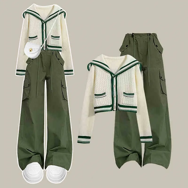 Women's Autumn Winter New Fashion Knit Sweater+loose Cargo Pants 2-piece Suit 2025 Korean Elegant Casual Tracksuit Matching Set
Women's Autumn Winter New Fashion Knit Sweater+loose Cargo Pants 2-piece Suit 2025 Korean Elegant Casual Tracksuit Matching Set