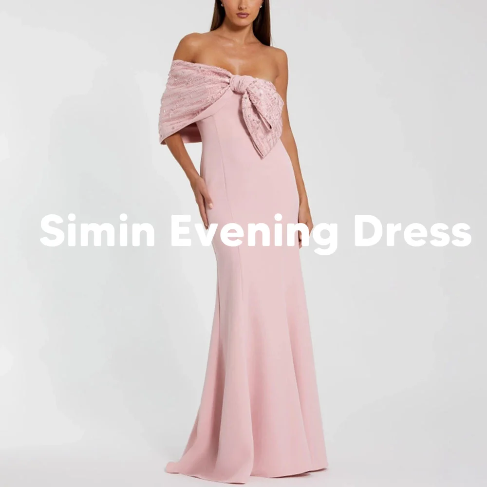 Simin Customized Women's Strapless Bow Mermaid Draped Saudi Evening Dresses With Sleeveless Floor-Length Elegant Dresses 2025
Simin Customized Women's Strapless Bow Mermaid Draped Saudi Evening Dresses With Sleeveless Floor-Length Elegant Dresses 2025