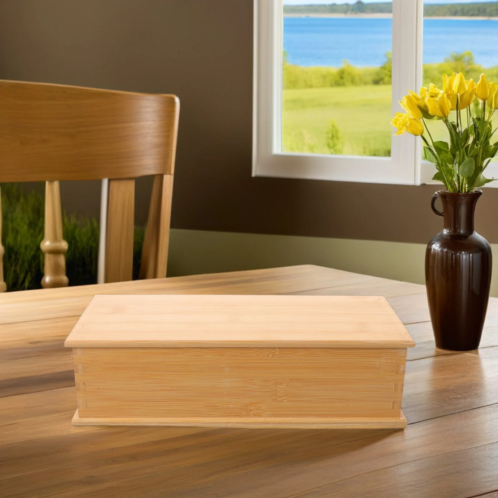 Bamboo Chopstick .20X4.91X3.07" Dustproof Lid Cutlery Storage Organizer Kitchen Utensil Holder Container Household
Bamboo Chopstick .20X4.91X3.07" Dustproof Lid Cutlery Storage Organizer Kitchen Utensil Holder Container Household