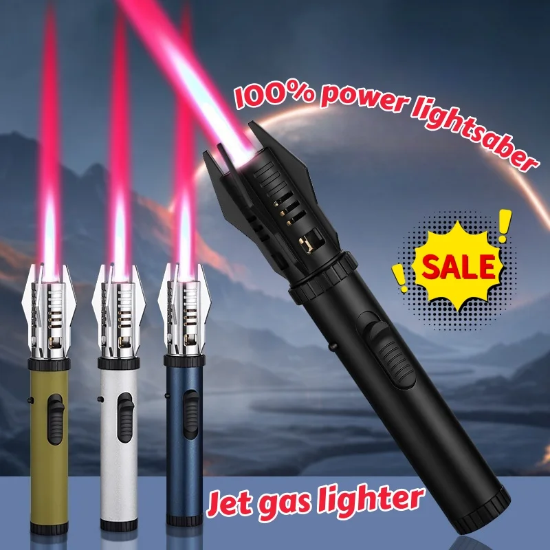 HOT 100% Power Lightsaber Jet Flame Gun Portable Windproof Torch Lighter Refillable Gas Metal Lighter Gift Camping Ignition Tool
HOT 100% Power Lightsaber Jet Flame Gun Portable Windproof Torch Lighter Refillable Gas Metal Lighter Gift Camping Ignition Tool