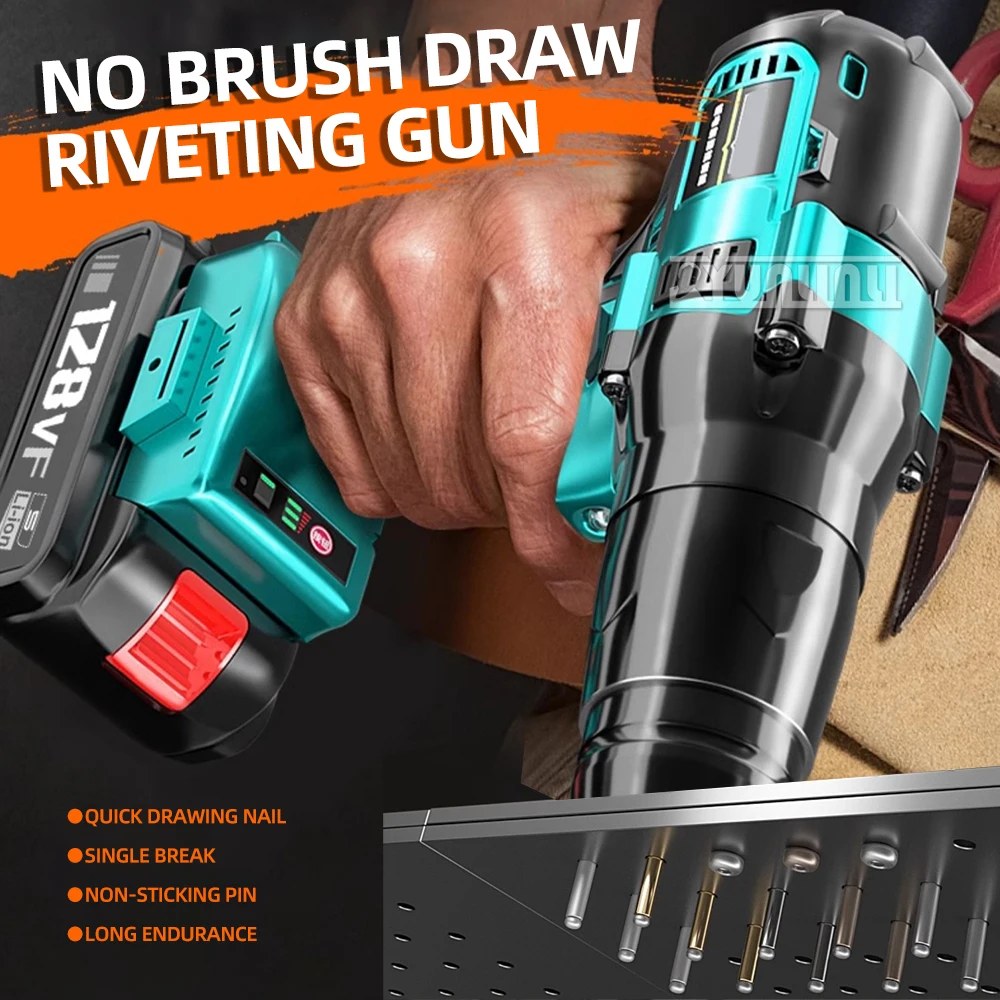 Rechargeable rivet gun, fully automatic brushless lithium battery, stainless steel core pulling electric nut grabbing
Rechargeable rivet gun, fully automatic brushless lithium battery, stainless steel core pulling electric nut grabbing