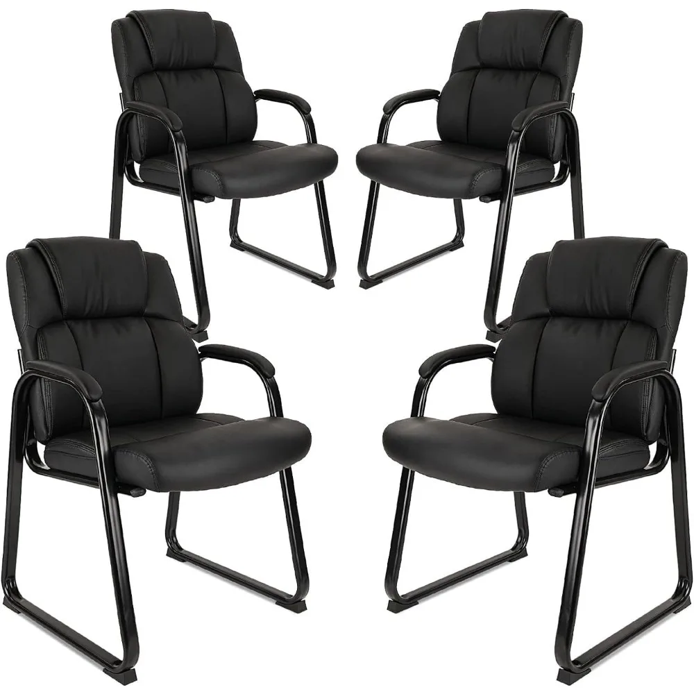 Office Guest Chair Leather Reception Chair with Bonded Padded Arm Rest and Sled Base Desk Chair No Wheels for Reception
Office Guest Chair Leather Reception Chair with Bonded Padded Arm Rest and Sled Base Desk Chair No Wheels for Reception