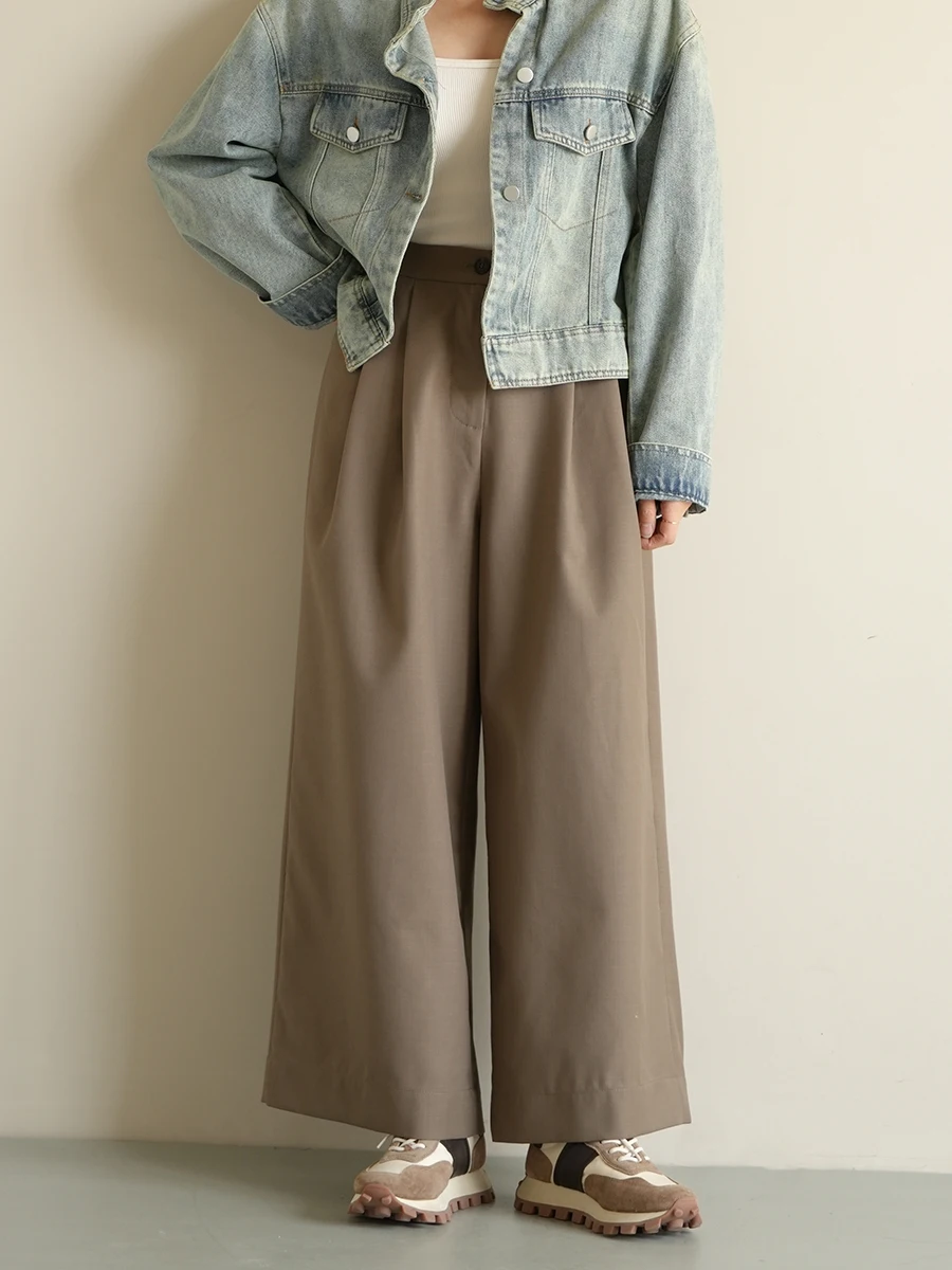 Women's Wool Blend Tailored Pants Straight Leg Wide Leg Commute Suit Pants Spring Autumn Collection Ladies Faion
Women's Wool Blend Tailored Pants Straight Leg Wide Leg Commute Suit Pants Spring Autumn Collection Ladies Faion