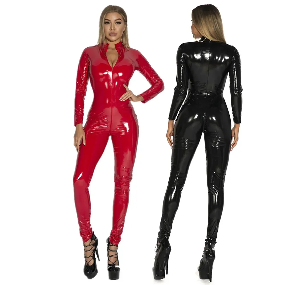Skinny Faux Leather Jumpsuits for Women Erotic Stretch PVC Latex Bodysuit Zipper Open Crotch Catsuit Oversized Size Sexy Costume
Skinny Faux Leather Jumpsuits for Women Erotic Stretch PVC Latex Bodysuit Zipper Open Crotch Catsuit Oversized Size Sexy Costume