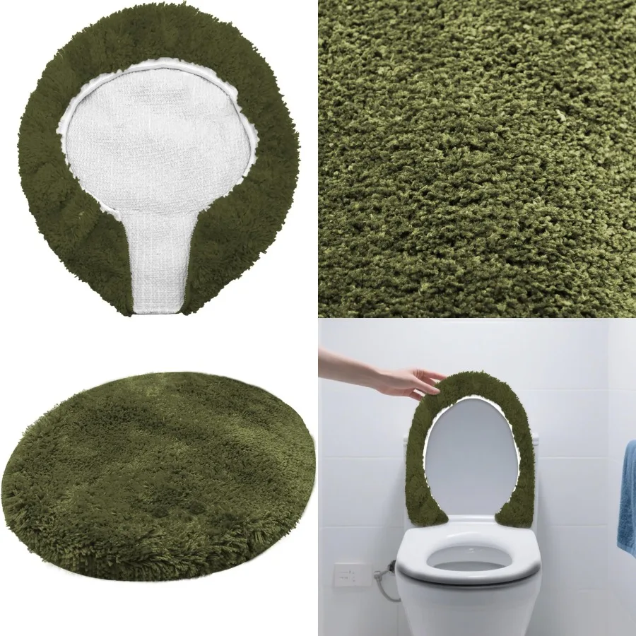 Мягкий нескользящий коврик из микрофибры с контурным дизайном для пола в ванной комнате и крышки унитаза, армейский зеленый коврик с лохматостой текстурой для
Мягкий нескользящий коврик из микрофибры с контурным дизайном для пола в ванной комнате и крышки унитаза, армейский зеленый коврик с лохматостой текстурой для